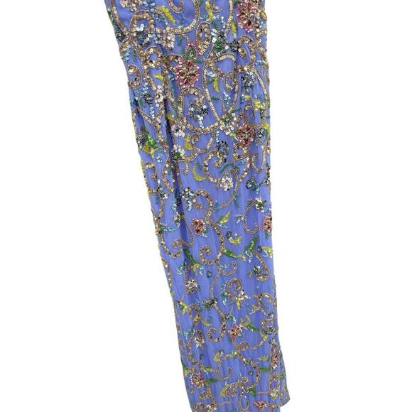 Sherri Hill Purple Fully Beaded Gown Dress Prom Pageant Womens Size 0 - Picture 3 of 16